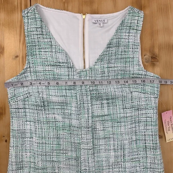 Venus Terrace Tweed Mini Shift Dress in Blue Multi Sz 6 - Picture 14 of 16